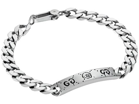 gucci sterling silver gucci ghost bracelet|Gucci ghost chain bracelet in silver.